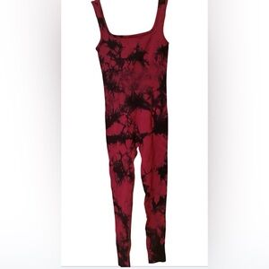 Red and Black Tie-Dye Jumpsuit